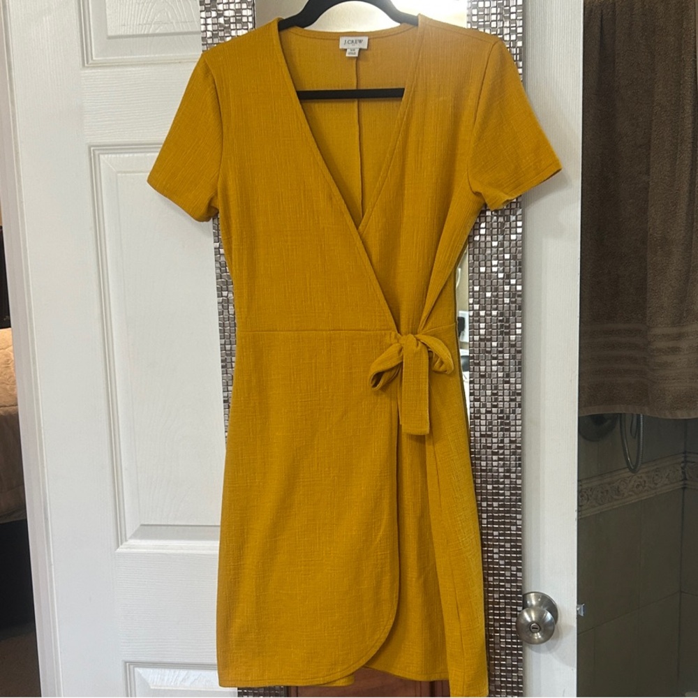 J crew Yellow Wrap Mini Dress